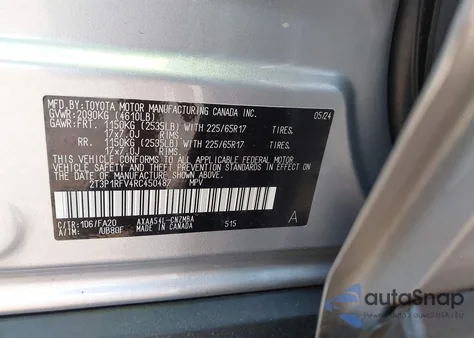 2024 Toyota Rav4 Xle from USA, damaged, VIN 2T3P1RFV4RC450487